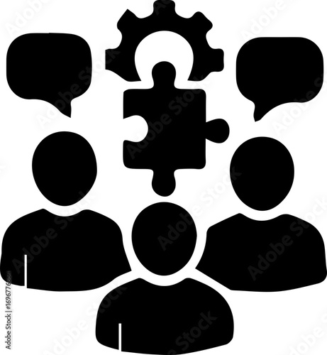 Business Teamwork Confusion and Problem Solving Icon