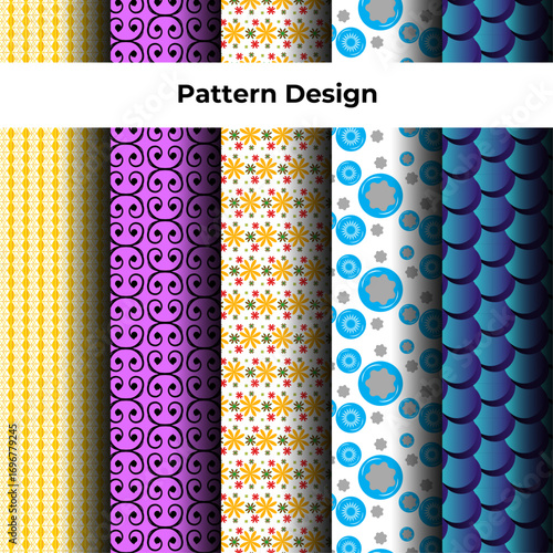 Vector Set of Luxury Packaging Design Elements, Labels, and Frames with Trendy Seamless Patterns – Abstract, Funky, and Linear Style Backgrounds for Branding and Products