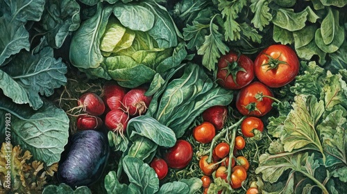 Vibrant harvest of garden bounty