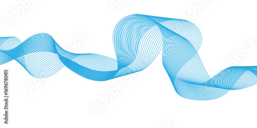 modern and digital dynamic color gradient abstract wave or blending lines floating on the white background.