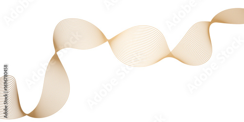 Abstract digital illustration featuring a flowing wave in parallel lines, The lines are colored in a subtle gradient, a three-dimensional ribbon or a series of sine waves moving horizontally.