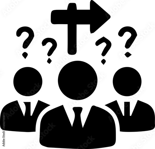 Business Teamwork Confusion and Problem Solving Icon