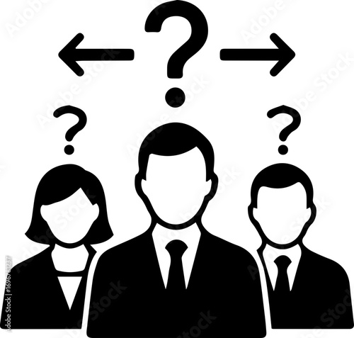 Business Teamwork Confusion and Problem Solving Icon