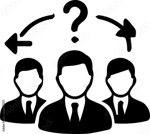 Business Teamwork Confusion and Problem Solving Icon
