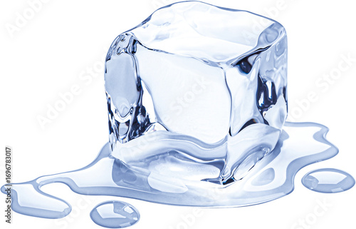 One ice cube isolated