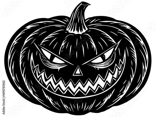 Spooky Jack-O'-Lantern Halloween Illustration