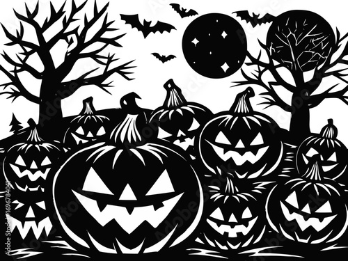 Jack-O'-Lantern Patch under Full Moon