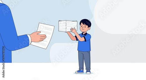 Paperwork Submission Process Depicted: Conveying Information Transfer Effectively