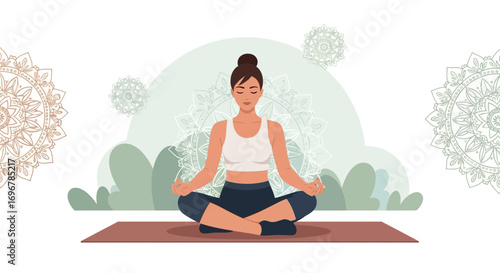 Lotus Pose in Tranquil Setting Perfect for Mindfulness, Relaxation, and Yoga Practice