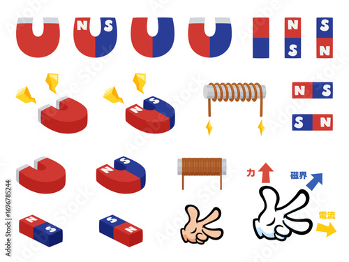 磁石のイラスト素材セット