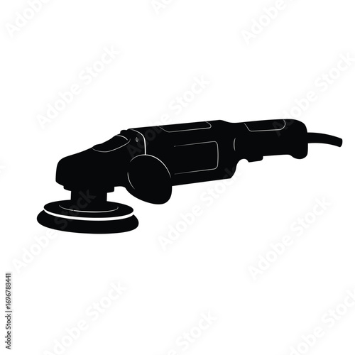 Minimalist electric angle grinder icon on a white background. EPS 10.