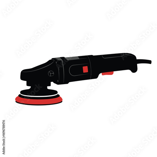 Minimalist electric angle grinder icon on a white background. EPS 10.