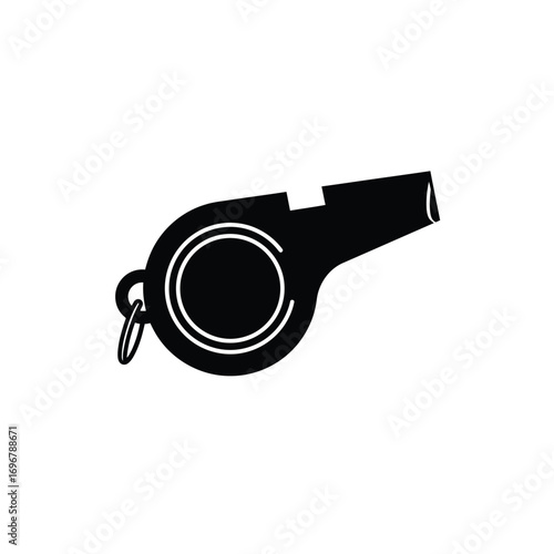 Minimalist black whistle icon on a white background. EPS 10.