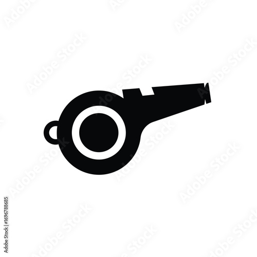 Minimalist black whistle icon on a white background. EPS 10.