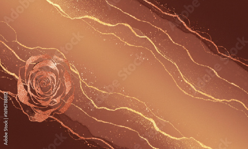 Copper Rose Iridescent Watercolor Background