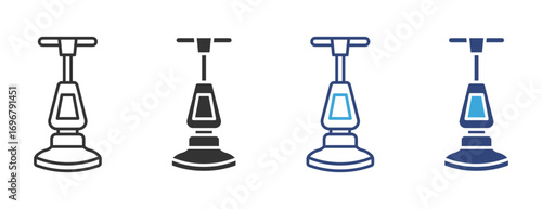 Floor Cleaner Machine  icon set in outline and flat style , vector illustration. 