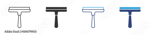 Window squeegee icon  set,  Cleaning service with of rubber cleaner for windows , Squeegee, scraper, wiper. Vector illustration . 