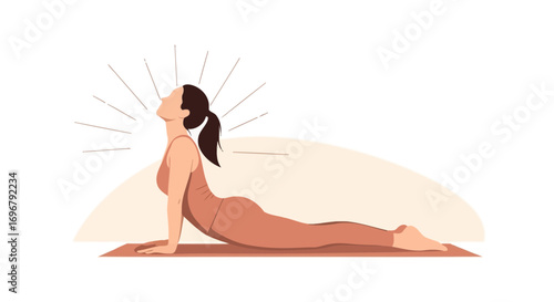 Serene Woman Performing Yoga Pose in a Meditative State of Mind and Tranquility