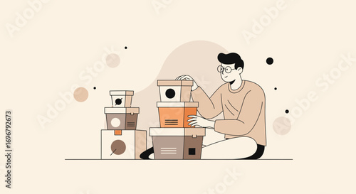 Preparing Package, Ordering Items, Shipping, And Organization Of Cargo For Delivery Online
