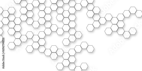 modern geometric white background with various geometric hexagon, Modern white abstract background with smooth soft curves, minimal geometric shapes, clean light texture, elegant futuristic pattern.