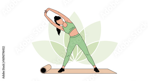 Sporty Individual Stretching Near a Calming Floral Formation for Enhanced Wellbeing