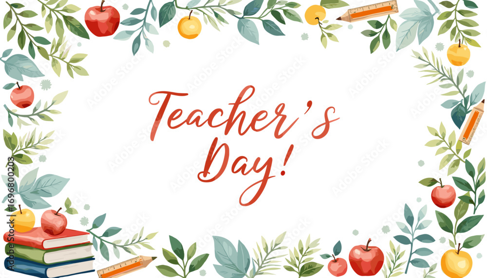 Obraz premium teacher’s day, teacher’s day 2025, happy teacher’s day, teacher’s day wishes, teacher’s day quotes, teacher’s day messages, teacher day apple, mother day, national teacher day, teacher appreciation da