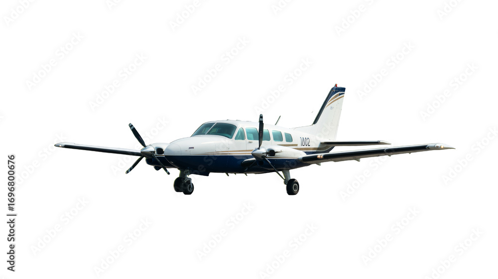 Obraz premium Sleek twin-engine private jet ready for luxurious travel and executive transport adventures