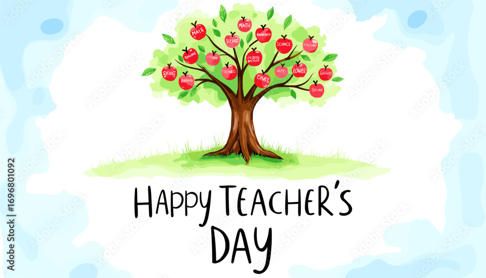 Obraz premium teacher’s day, teacher’s day 2025, happy teacher’s day, teacher’s day wishes, teacher’s day quotes, teacher’s day messages, teacher day apple, mother day, national teacher day, teacher appreciation da