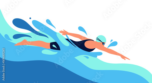 Swimmer’s Effort: A Dynamic Display Of Aquatic Endurance and Competitive Spirit