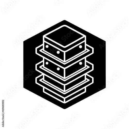 big data stack monotone icon 