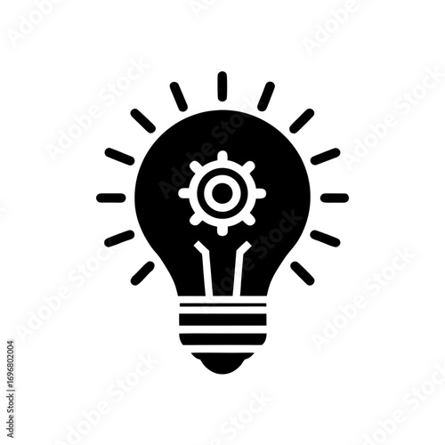 innovation lightbulb monotone icon 