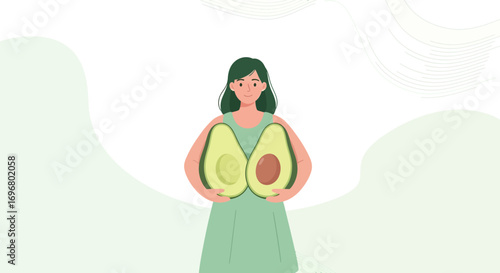 Woman Holding Avocados: A Delightful Illustration of Healthy Eating and Wellbeing