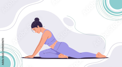 Woman Practicing Yoga Pose, Promoting Equilibrium and Physical Fitness for Improved Wellness