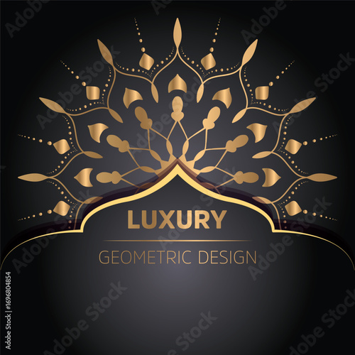 Luxury ornamental mandala design background in gold color 