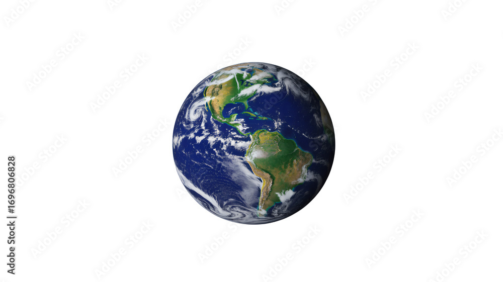 Fototapeta premium Stunning view of Earth from space showcasing continents, oceans, and swirling clouds