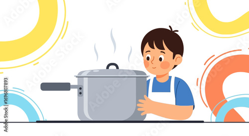 Young Chef Examining Culinary Creation Carefully, Concentrated and Contemplative Expressions