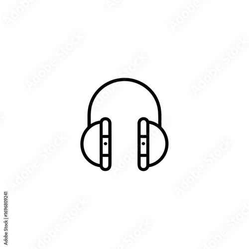 Simple outline of headphones in minimalist design  