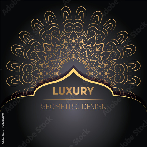 Luxury ornamental mandala design background in gold color 