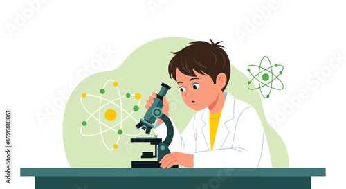 Young Scientist Analyzing Samples Under The Microscope in Research Laboratory