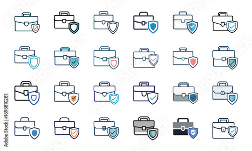 Home Insurance and Property Protection Icons Set – Financial Security, Mortgage Safety, House Fire and Flood Risk, Real Estate Coverage, Banking Security, Business Insurance, Money Protection, Investm