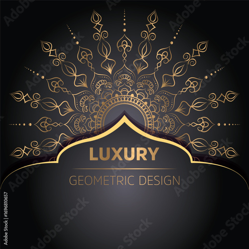 Luxury ornamental mandala design background in gold color 