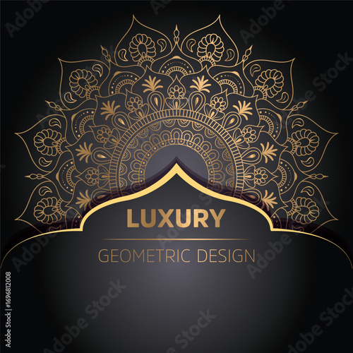 Luxury ornamental mandala design background in gold color 