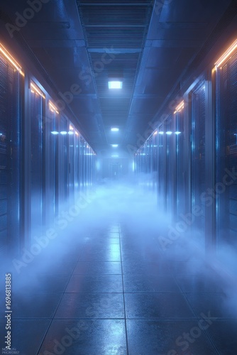 Wallpaper Mural Futuristic Corridor with Neon Lighting. Torontodigital.ca