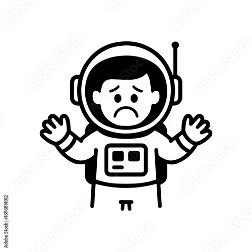 character emotion astronaut in spacesuit sadness vector on white background
Vector icon character with emotion