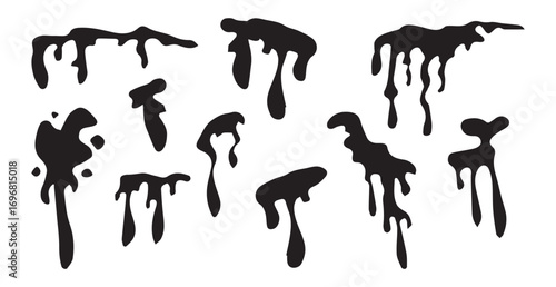 SET different blood streaks on a white background - Vector illustration