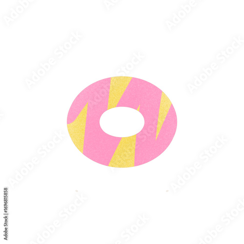 Colorful lollipop and donuts isolated on white background illustration
