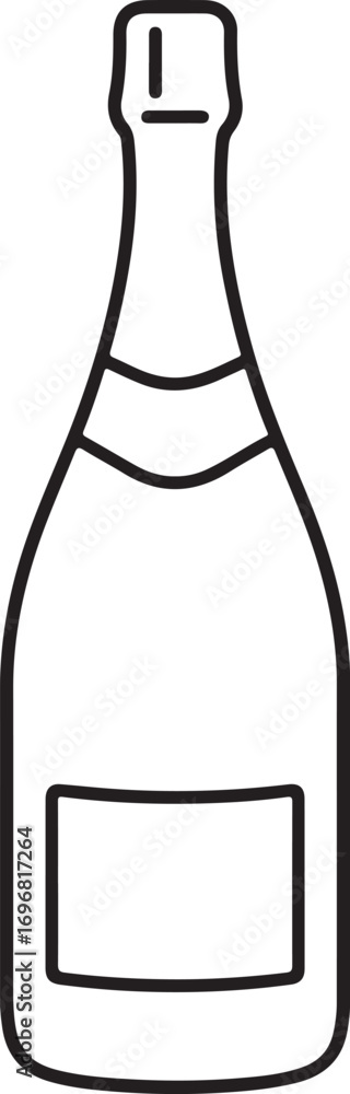 Fototapeta premium wine bottle silhouette on white background