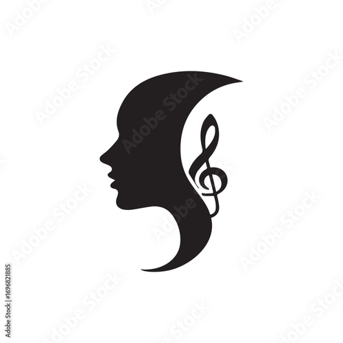 silhouette of a woman with long hair