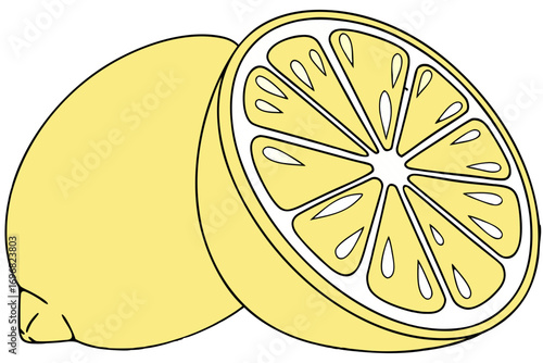 A whole lemon and a half lemon