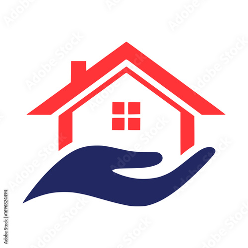 Red and navy blue logo of home care